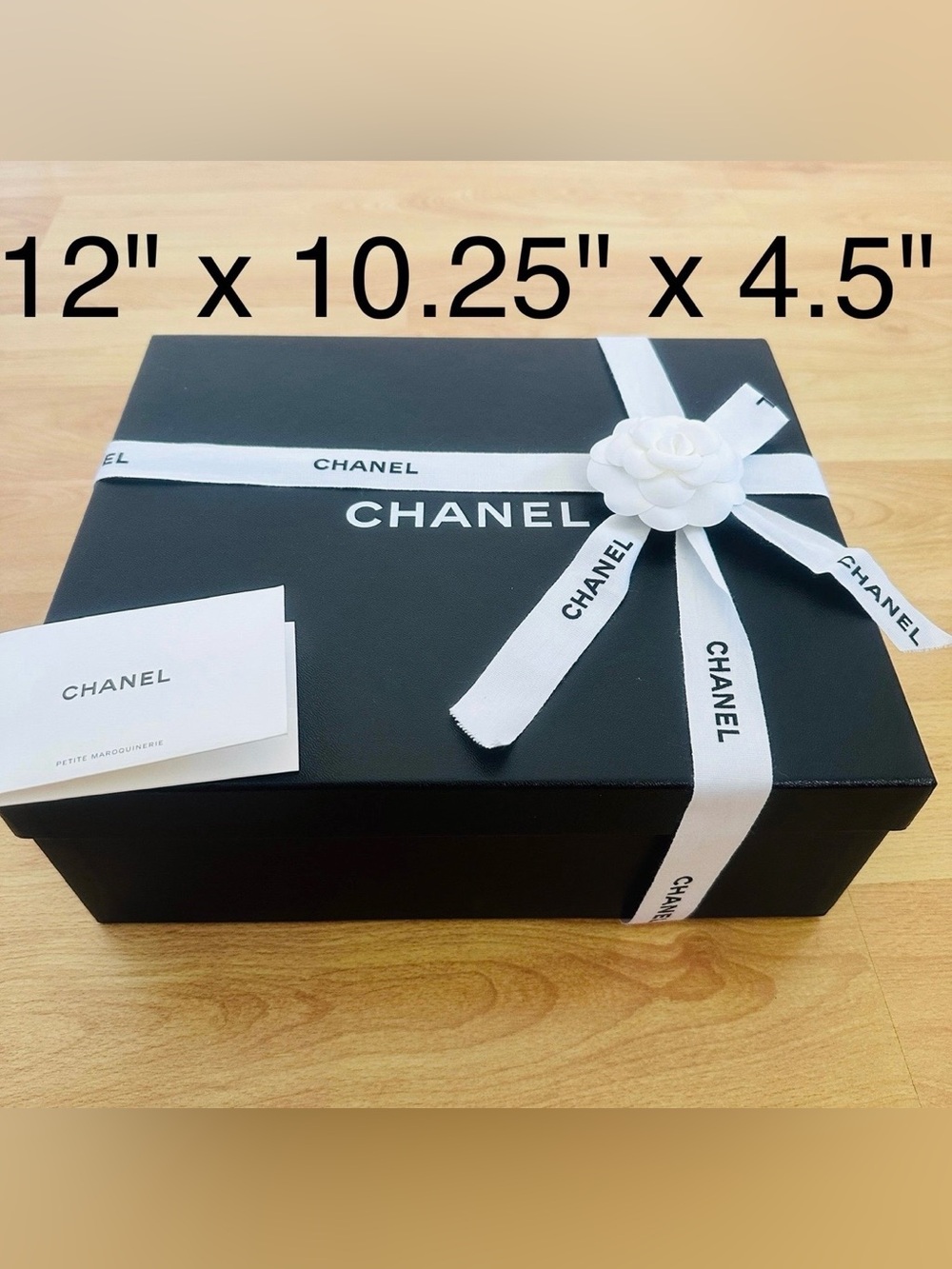 Chanel Gift Box - black small shoe gift box {empty} (12" x 10.25" x 4.5")
